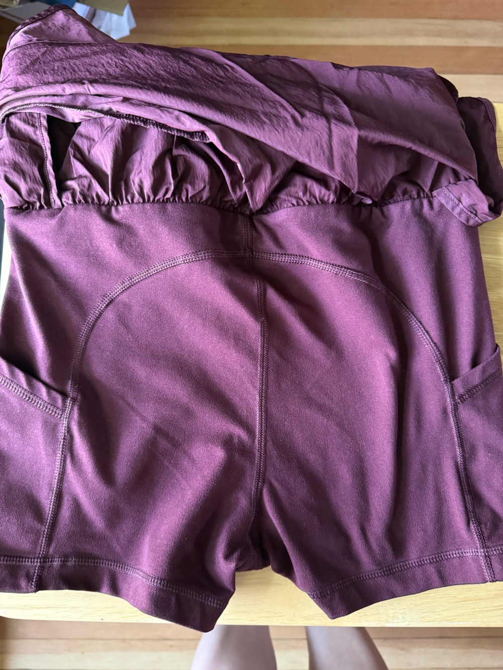 Women’s Offline by Aerie the hugger burgundy active shorts size medium - Picture 6 of 8